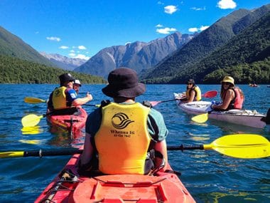 kayaking in nelson lakes national park on a secondary programme