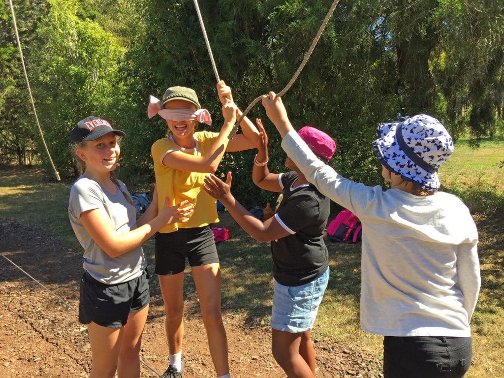 Adventure based learning activities on low ropes