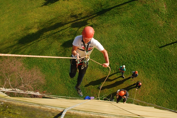 tower abseiling at whenua iti outdoors