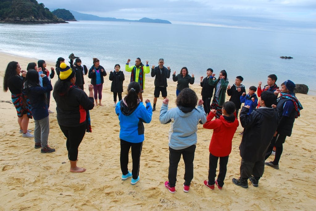 International students in Abel Tasman with Manaaki Tāpoi