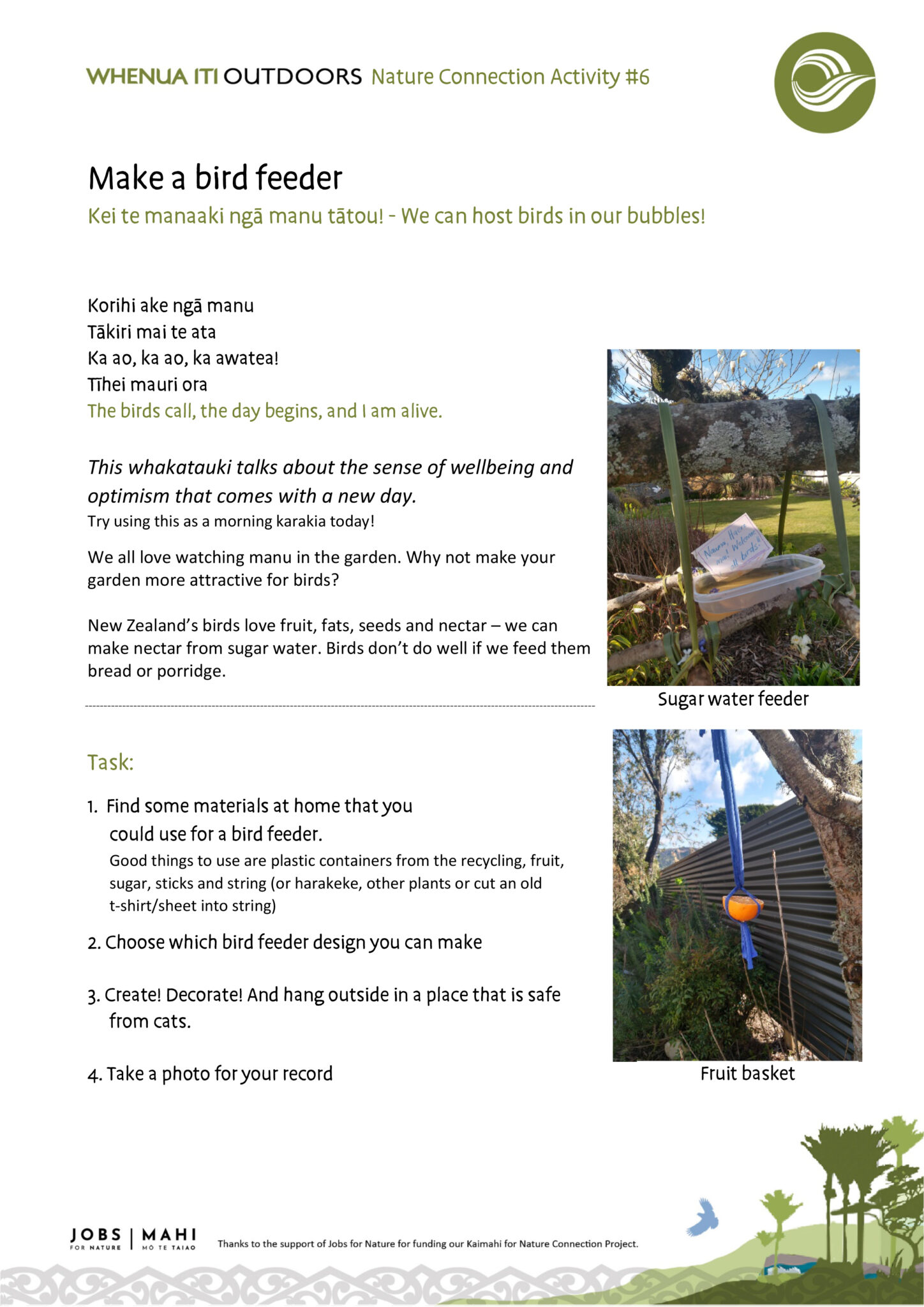 WIO Activity #6 Bird Feeder