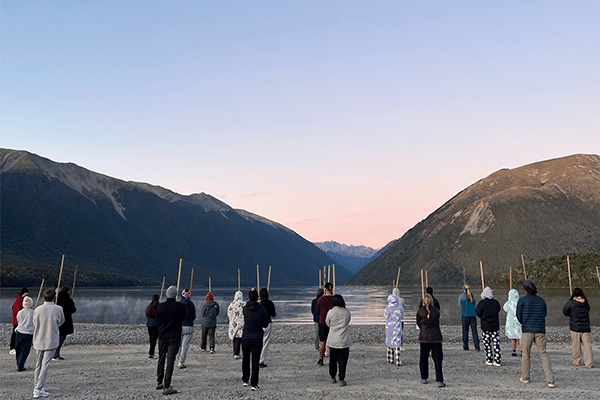 Experiential education students practice mau rakau